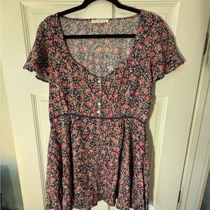 Floral Mini Short Sleeve Dress